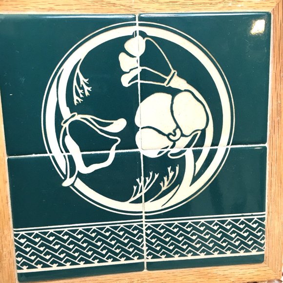 Trivet C Engelbrecht Alaskan Sand Carved Floral Art Tile Vtg ‘90 - Picture 4 of 7